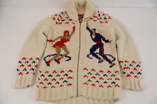 Vintage 1970s Ice Skating Knit Sweater Jacket 19" Pit to Pit Men Small