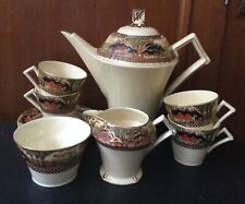Myott ‘England’s Countryside’ Espresso Coffee Set For 4 ~ Art Deco Some Chips