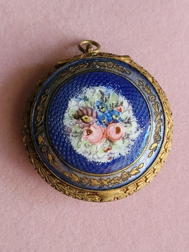 Antique french enamel pink - french,