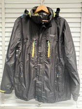REGATTA Isotex Waterproof Jacket XL Men Black Hooded Outdoor Hiking Outdoor Tech