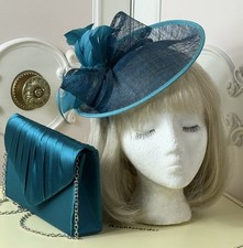 Teal Fascinator & Handbag
