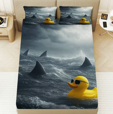 45.Cartoon Rubber Duck Fitted