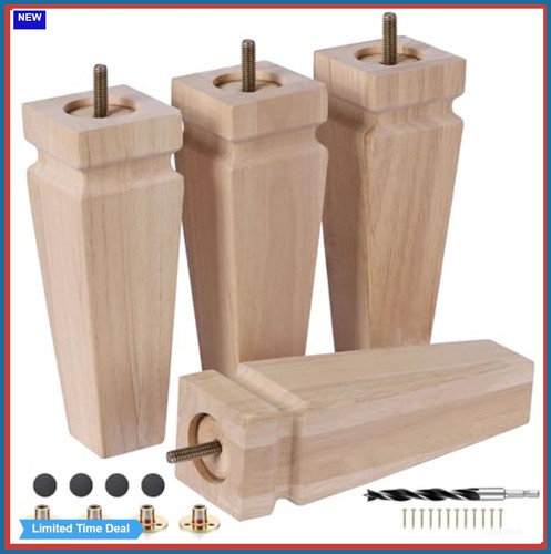 Solid wood furniture legs set - solid,