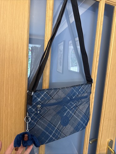 Kipling bag blue tartan - bag, tanguy