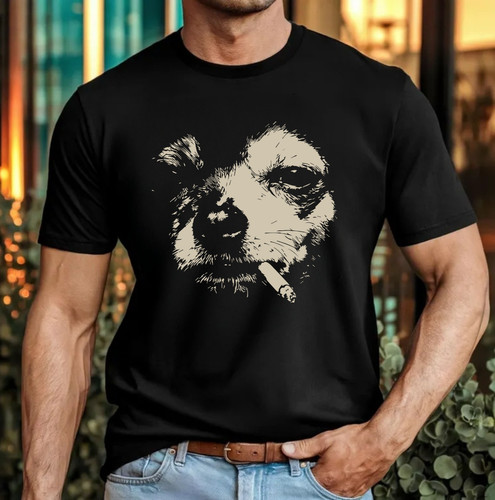 Dog smoking cigarette funny - dog,