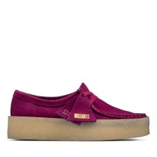 A9 Clarks Originals Ladies Wallabee Cup Berry Nubuck Crepe Shoes, UK 3 EU 35.5