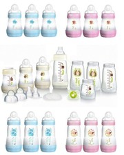 MAM Self Sterilising Anti Colic 160ml/260ml Bottle Silk Teat Pink / Blue / Beige