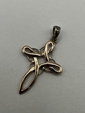 Quality 925 Sterling Silver & Gold-tone Celtic Cross Pendant • 1.49 Grams