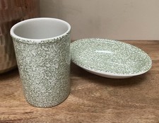 Vintage Soap Dish & Toothbrush Holder Masons Crabtree & Evelyn Floral Country Hs