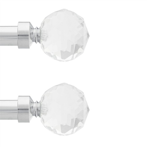 Pair curtain pole finials - pole,