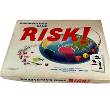 Vintage Original Risk Board Game Waddingtons 1960s, White Box Edition - Complete