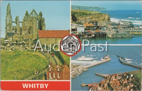 Vintage whitby abbey harbour - vintage,