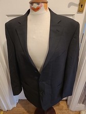 Mens M&S Tailoring Size 42M Black Padded Lined Blazer