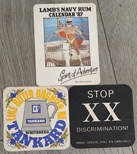 3× Rare 80s Beer Mats In