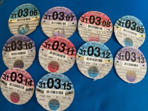Old used tax disc - 10x, from
