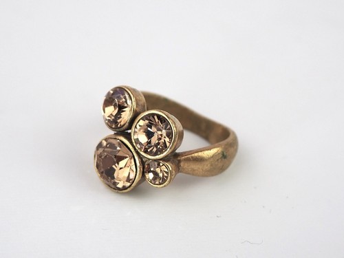 Pilgrim crystal ring champagne - crystal,