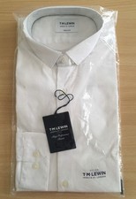 T.M. Lewin Mens White Shirt Size Medium High Performance Stretch Shirt