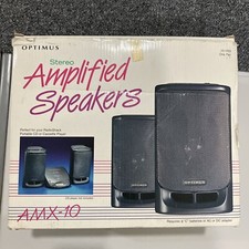 OPTIMUS AMX 10 AMPLIFIED SPEAKER SYSTEM USED IN GOOD WORKING ORDER SOME SCRAT