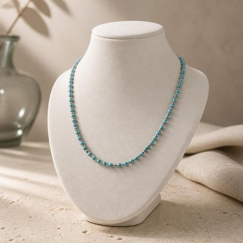 Beaded necklace with turquoise - with,
