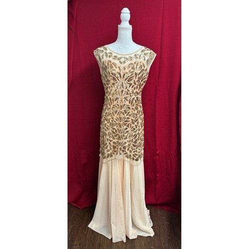 Elegant peach sequined gatsby - elegant,