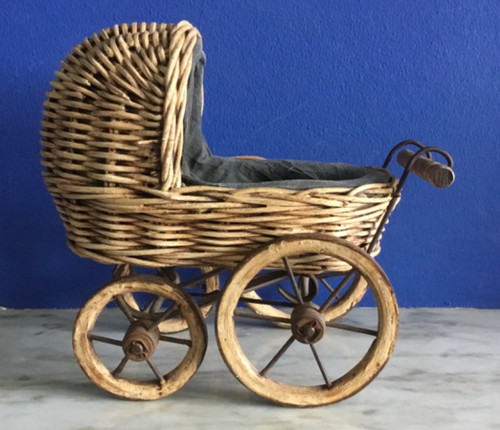 Vintage wood metal rattan - metal,
