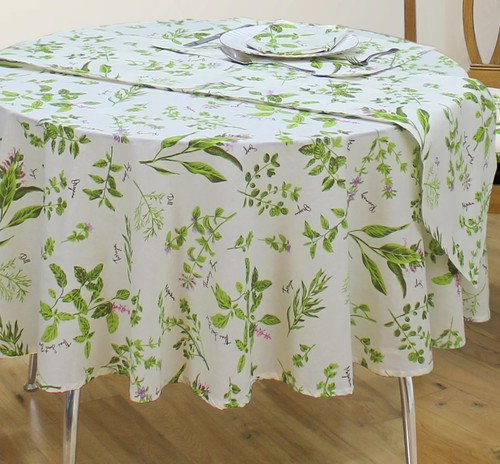 Herbs oval tablecloth 90 - herbs,