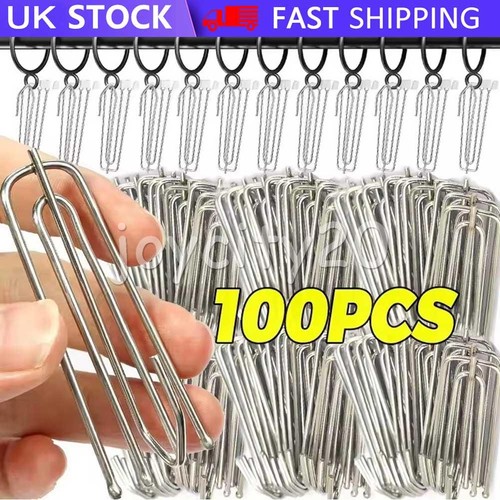 100 metal curtain pinch clips - metal,