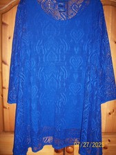 Attitudes by Renee 2 pc Mesh Top with Tank (Size L) Cobalt Blue