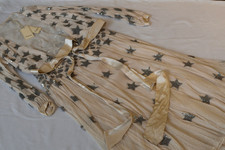 Temperley London Silver Star Sequin Silk Chiffon Dress & Wrap Belt – UK 12 