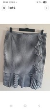   M&S SMART BLACK WHITE CHECK DESIGN LADIES SKIRT (UK SIZE 20, EU 48) 