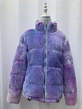 Hush Tie-Dye Purple Lilac Corduroy Ladies Puffer Jacket UK 10 Size Medium