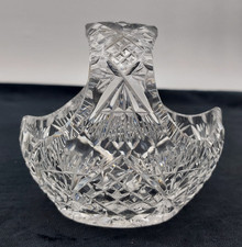 Cut Crystal Basket With Handle