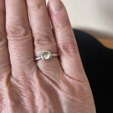 Pandora 925 ALE Sterling Silver Ring With Moonstone June Size M Round Setting