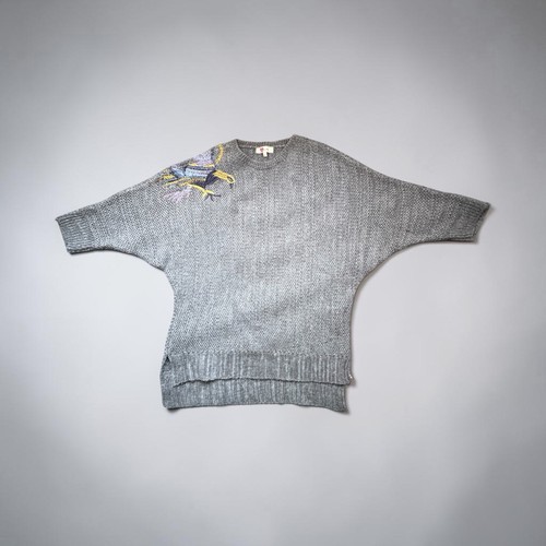 Women grey batwing knit - batwing,