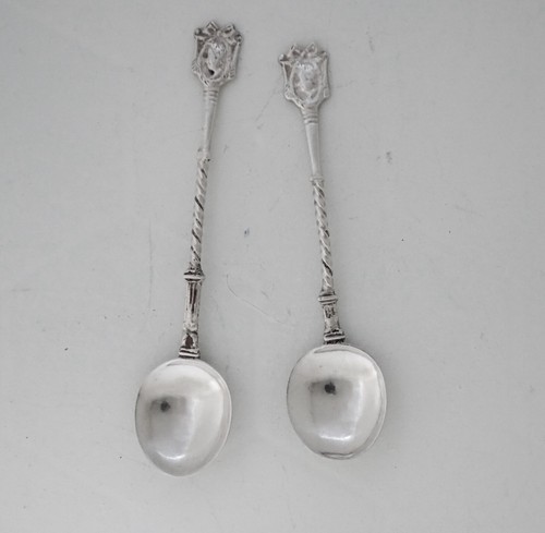 Pair victorian salt spoons - of,