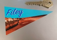 Filey Yorkshire Yorks Holiday Travel Pennant Retro Classic Car Window Sticker 4"