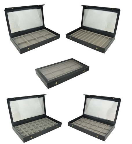 Display case black leatherette - display,