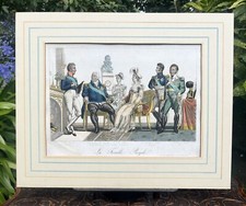 Louis XVIII  et la Famille Royale, Hand Coloured Aquatint Gautier Paris 1816