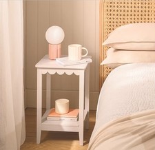 Cream/Beige Scallop Bedside