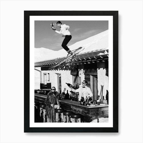 Vintage skiing art print - vintage,