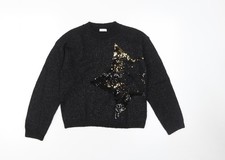 Next Girls Black Sequin Star
