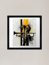 Jazz trumpet player Framed Art