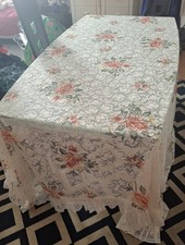 Vintage lace tablecloth - vintage,