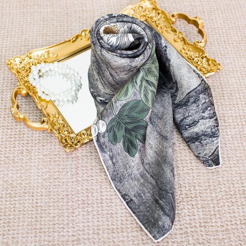 Double face silk scarf - in, blue