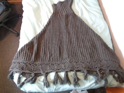 Ladies chunky knit slate grey