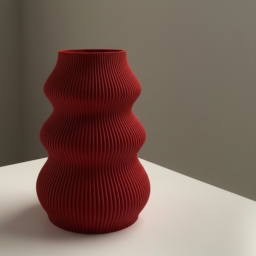 Isla vase sleek printed - isla, 3d