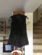 Miss Selfridge black faux fur gilet