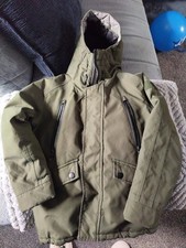 Next Boys Winter Coat Age 7 Green with Hood