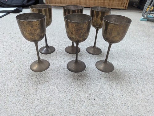 Set vintage brass goblets - set,
