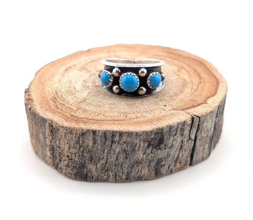 Navajo turquoise stone band - 3-stone,